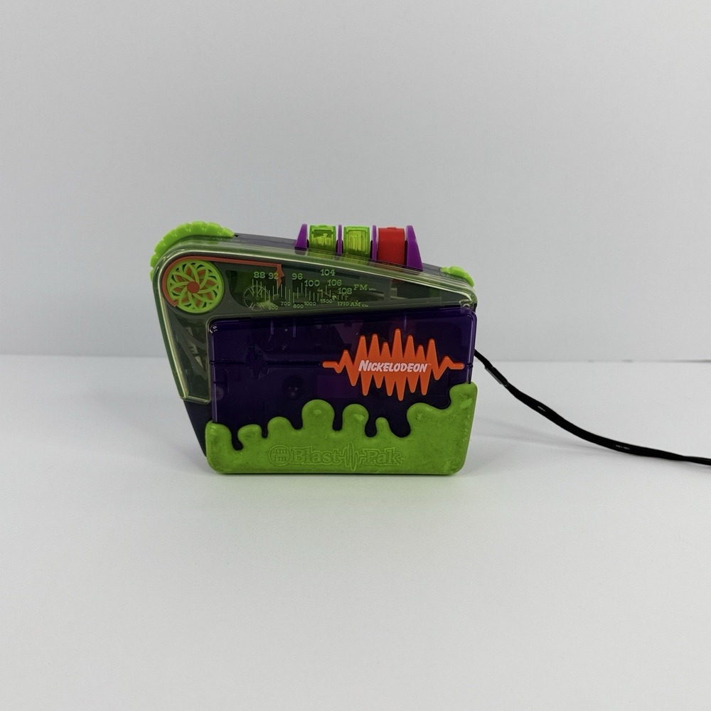 VTG 1996 Nickelodeon Blast Pak Cassette Player And Radio For Parts Or Repair